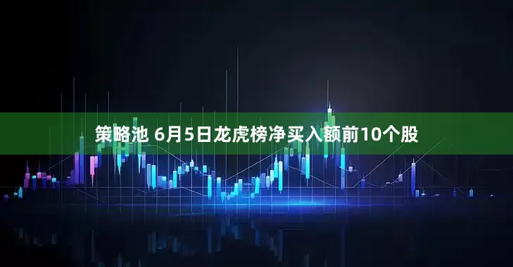 策略池 6月5日龙虎榜净买入额前10个股