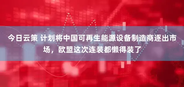 今日云策 计划将中国可再生能源设备制造商逐出市场，欧盟这次连装都懒得装了